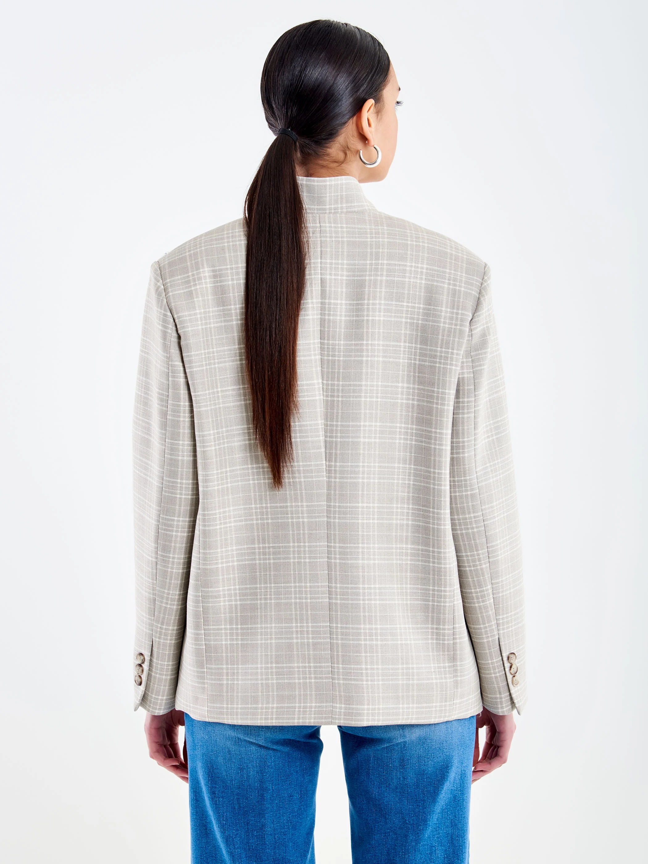 Blazer Collo Alto a Quadri - Image 3