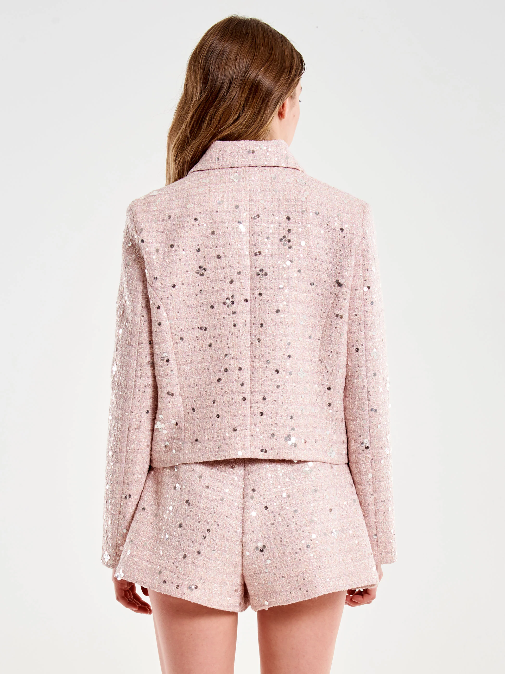 Giacca Corta Lurex e Paillettes con Colletto - Image 3