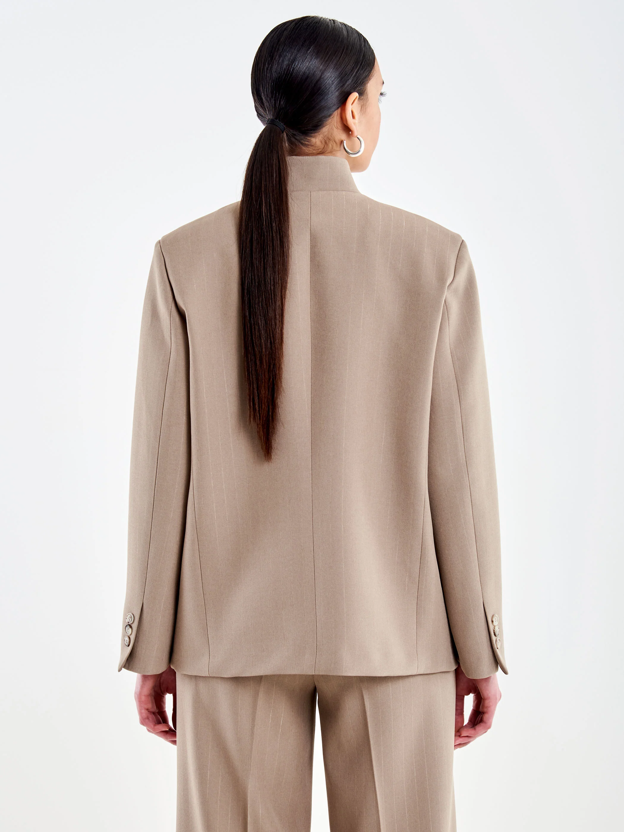 Blazer Gessato Collo Alto - Image 3