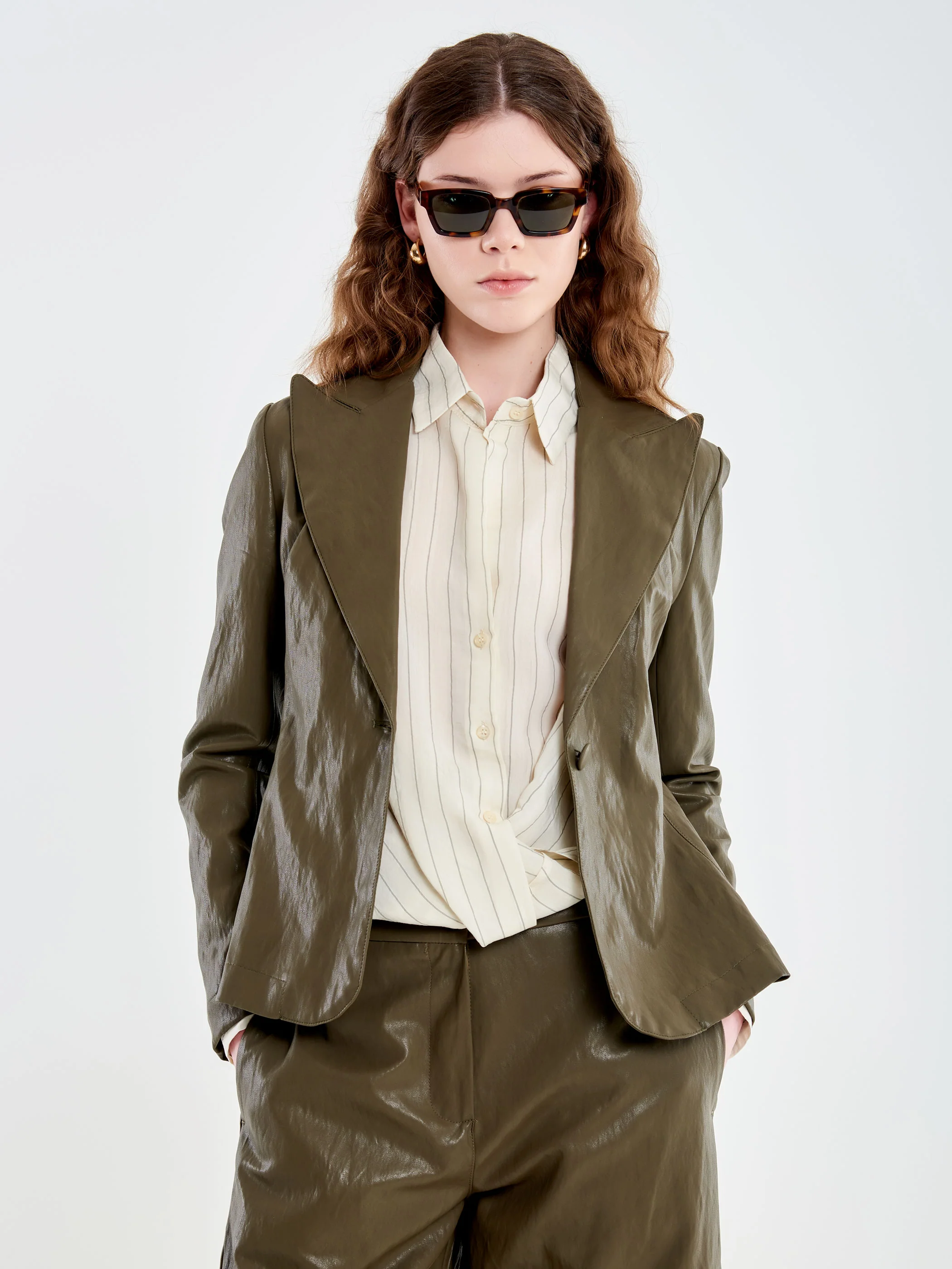 Blazer in Ecopelle Stropicciata
