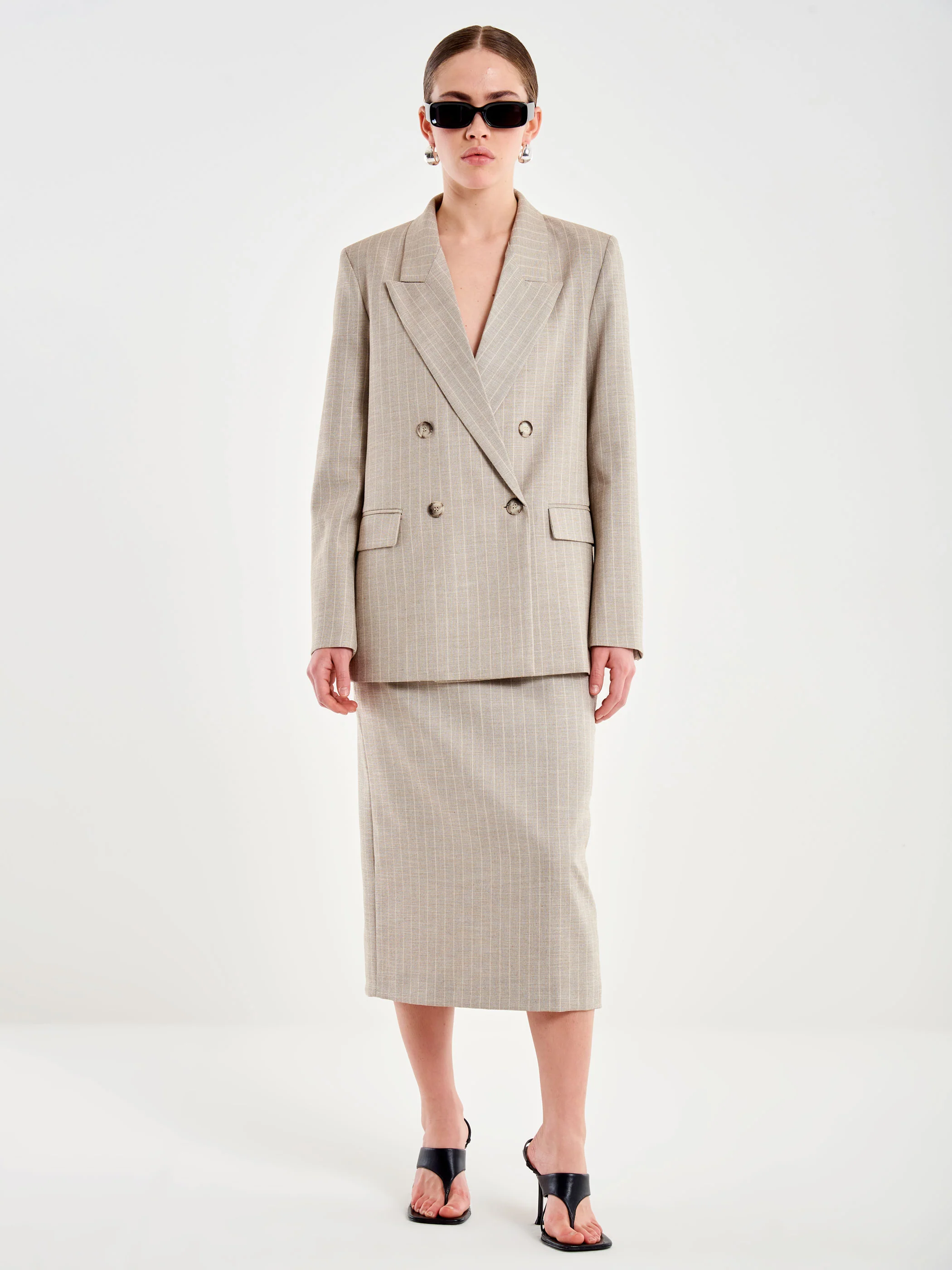 Gonna Longuette Gessata con Spacco