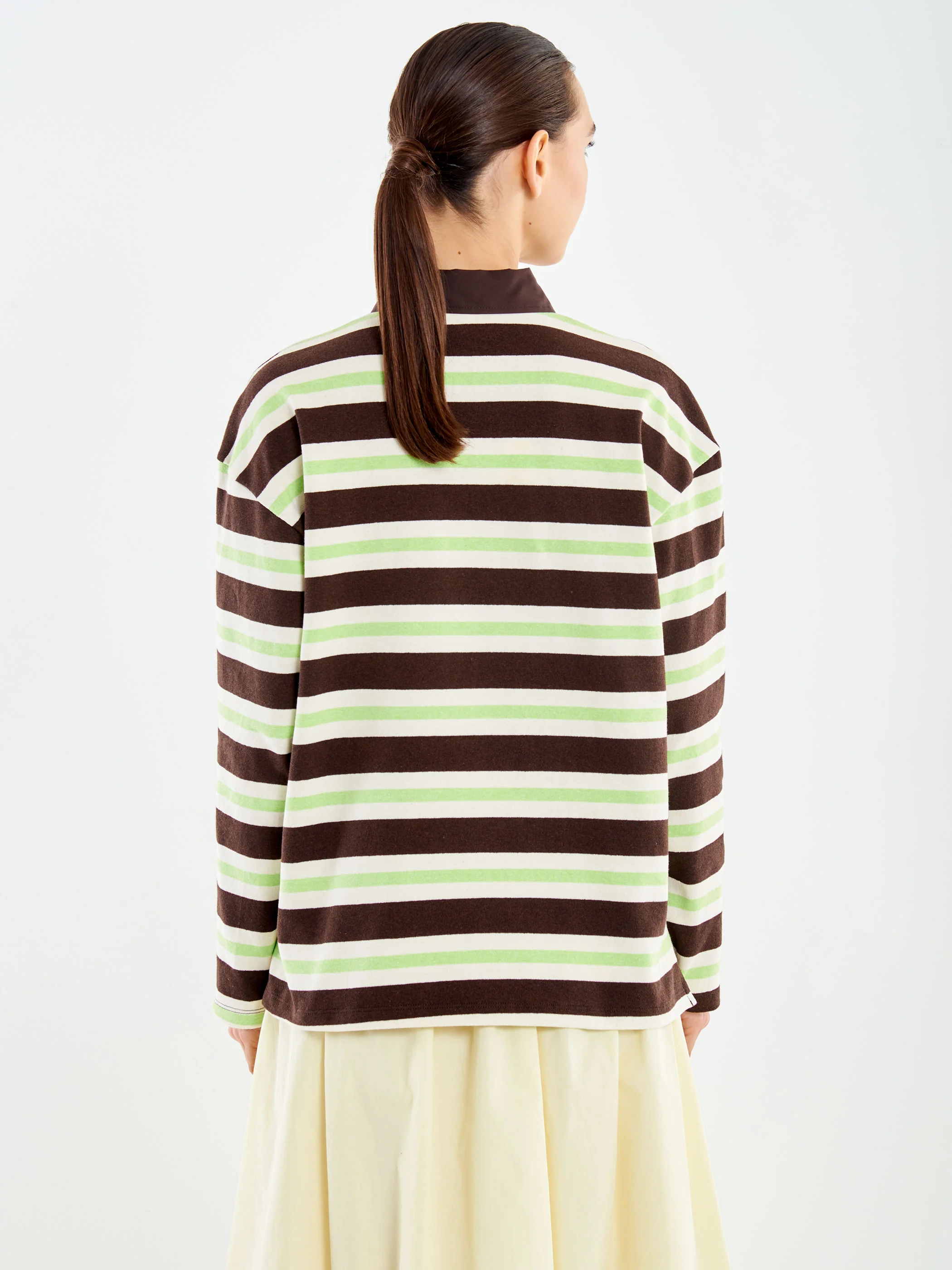 Polo a Righe Maniche Lunghe con Patch Vicolo - Image 3