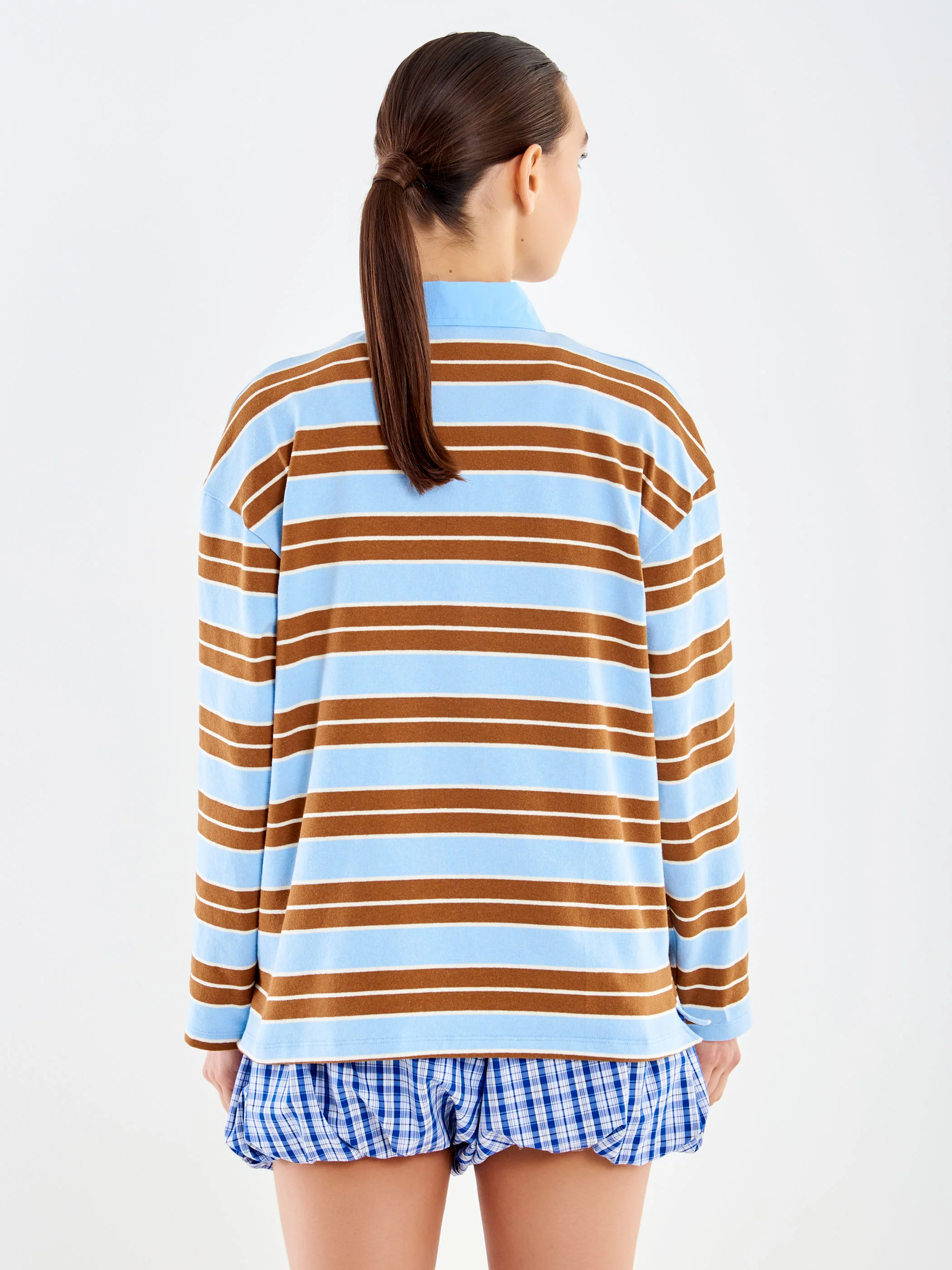 Polo a Righe Maniche Lunghe con Patch Vicolo - Image 3